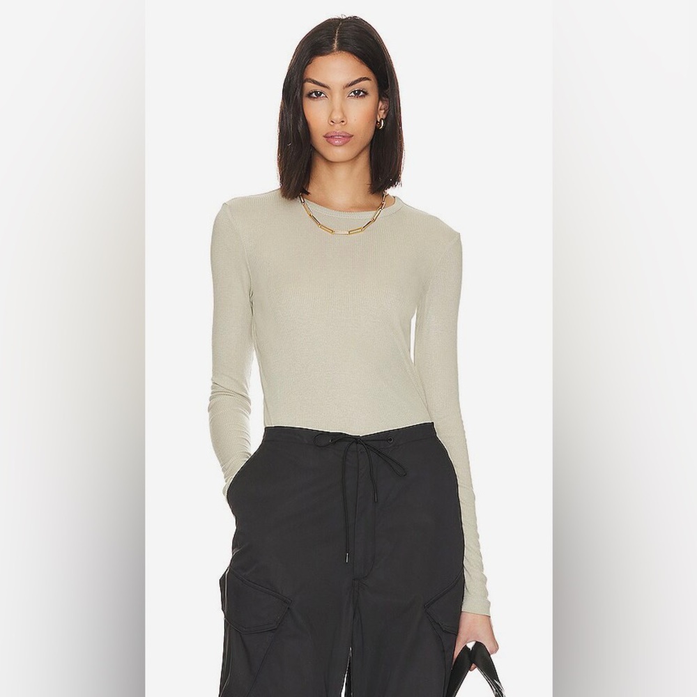 NEW! AGOLDE Revolve Shona Long Tee In Rice Paper Size L
